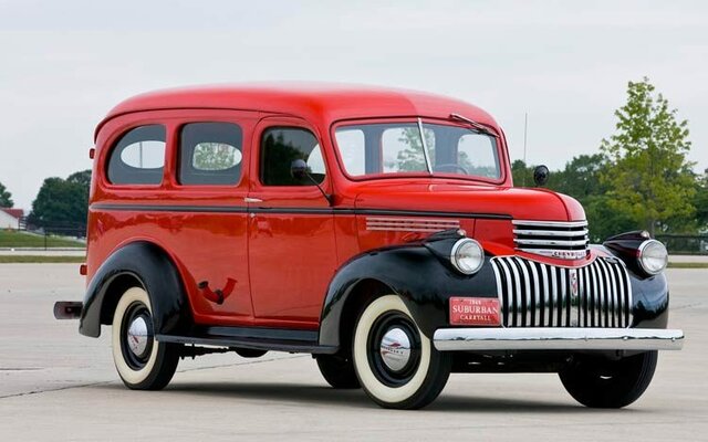 1935 Chevy introduced the “Carryall Suburban” to the public