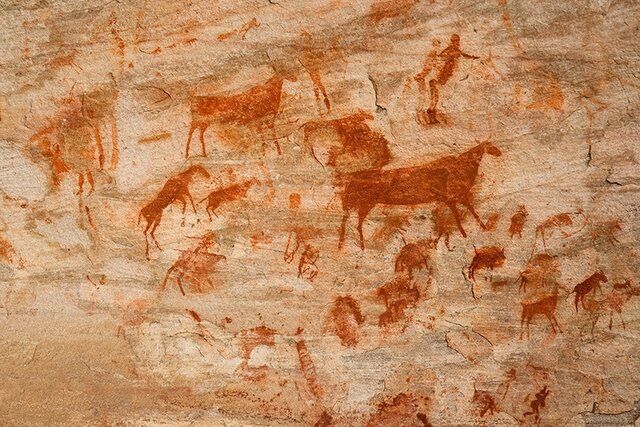 cave men cave drawing