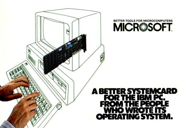 1983-Microsoft SystemCard: Extended its line of IBM PC upgrade boards