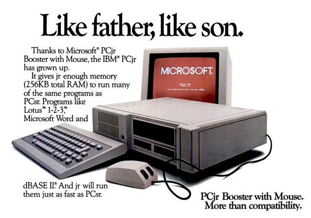 1984-Microsoft launches the PCjr Booster with Mouse