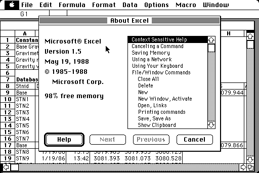 1985-Microsoft Excel