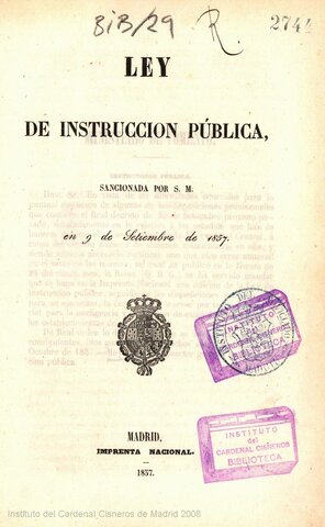 LEY DE INSTRUCCIÓN PÚBLICA