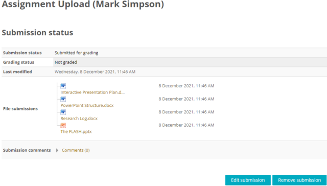 Completed and uploaded assignment