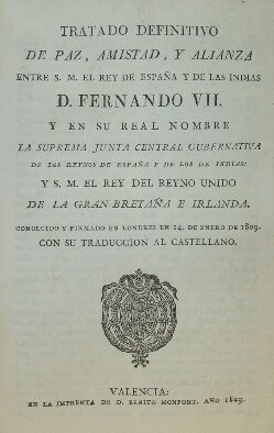 Tratado de Valençay: reconocimiento de Fernando VII como rey de España.
