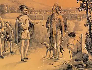 Iroquoiens : Rencontre de Donnacona et Jacques Cartier