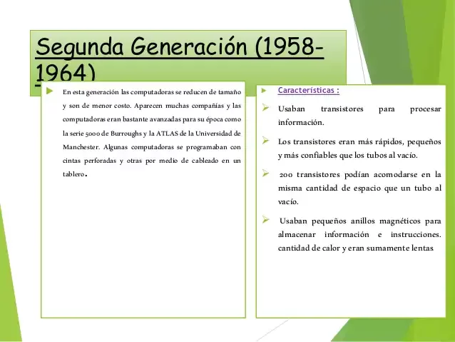 Segunda Generación (1958- 1964)