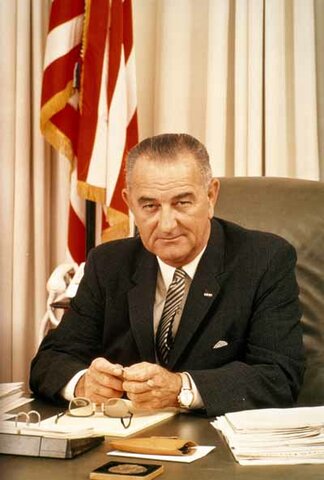 The democrat Lyndon Baines Johnson won the U.S. presidential election