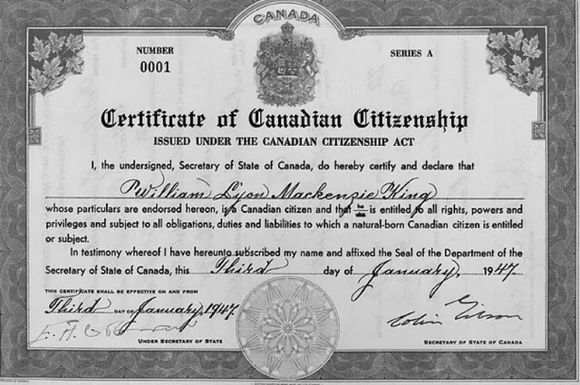 May 14, 1946 – The Canadian Citizenship Act was passed, meaning a Canadian citizen is no longer classified as a British subject first.