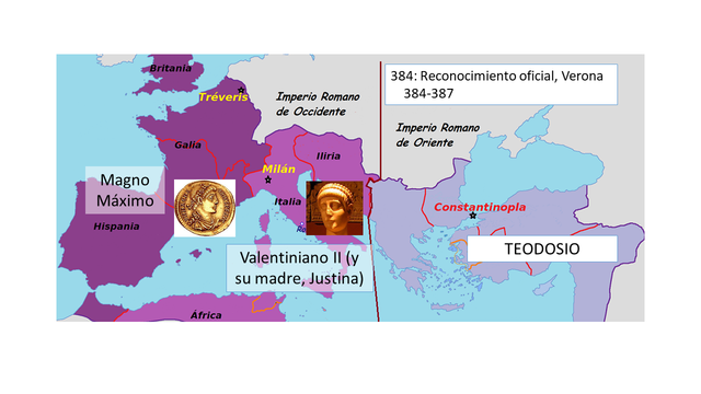 Reconocimiento de Magno Máximo en el pacto de Verona (384)