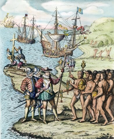 Christopher Columbus Lands on Hispaniola