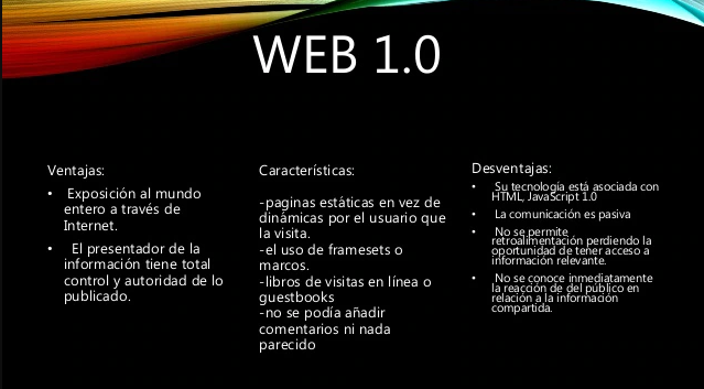 Ventajas y desventajas de la web 1.0