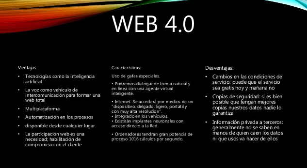 Ventajas y desventajas de la web 4.0
