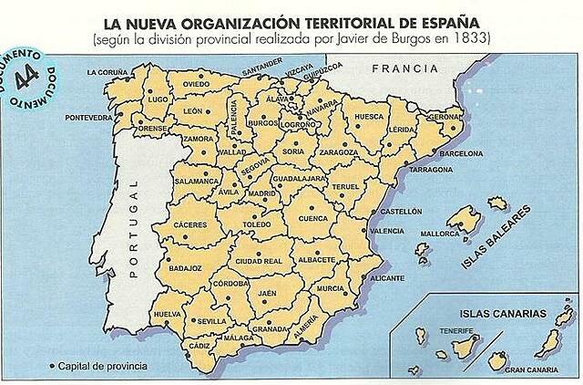 División provincial de Javier de Burgos.