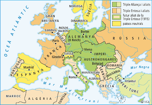Les aliances dels països s'efectuen