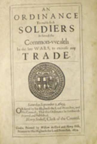 End of the Commonwealth and start of the Protectorate