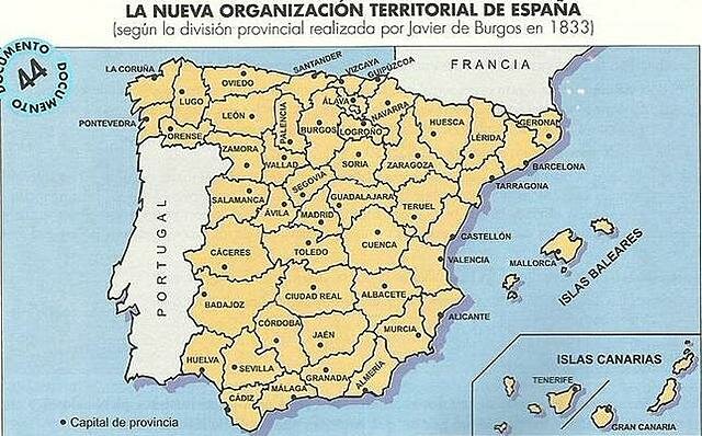 División provincial de Javier de Burgos.