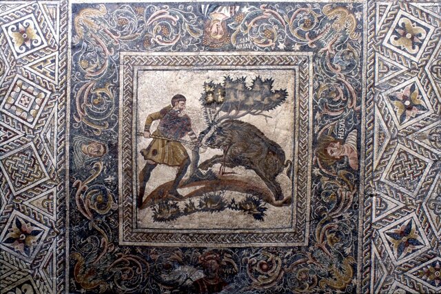 Mosaico de la Caza del Jabalí