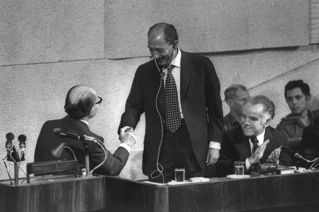 Llegada de Sadat a Israel