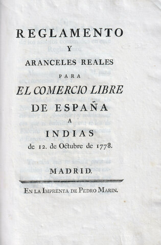 Decreto de libre comercio para América.