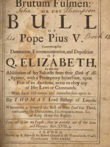 Excommunication of Elizabeth I