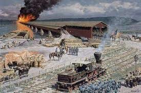 Santa Anna burns Harrisburg