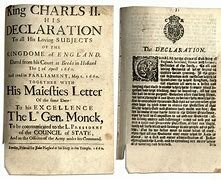 Charles II issued the declaration of Breda