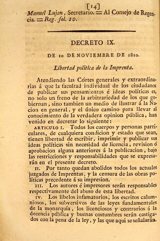 ABOLICIÓN DE LA LIBERTAD DE IMPRENTA