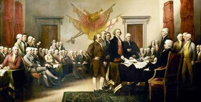 The signing of the Declaration of Independence