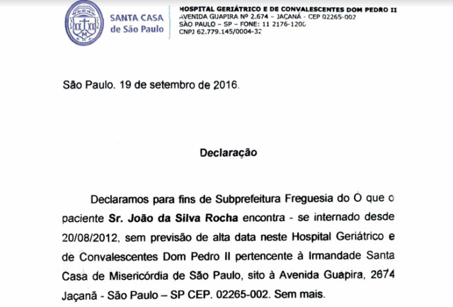 Sr. João é Internado