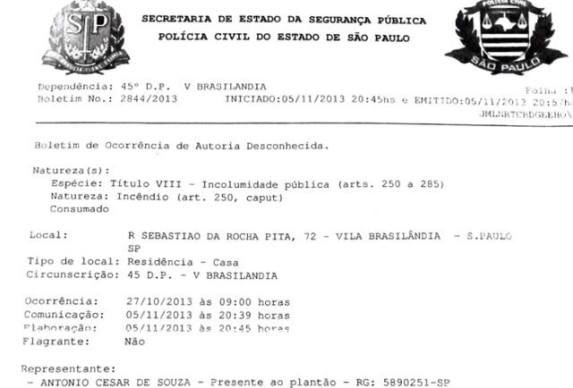 Incêndio no terreno