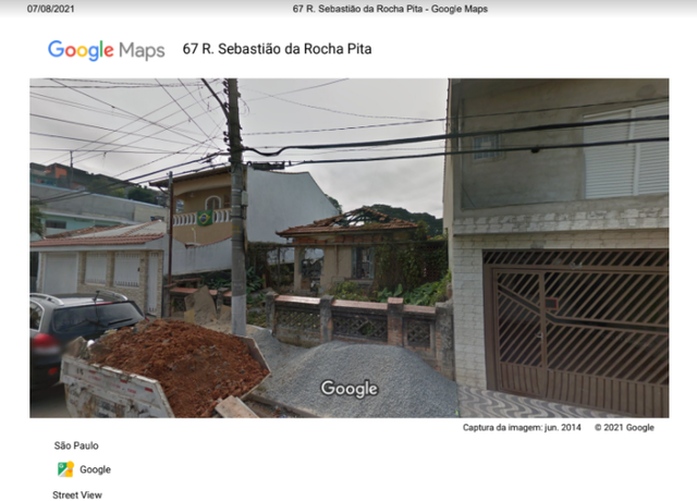 Construção pós incêndio, conforme google maps