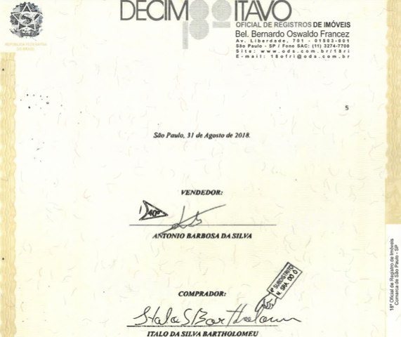 Suposto contrato de cessão