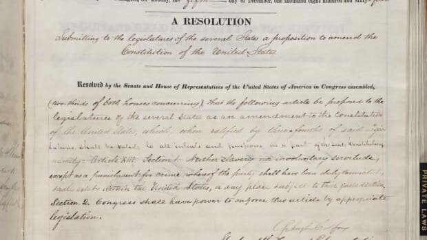 The writing and passing of the 13th amendment