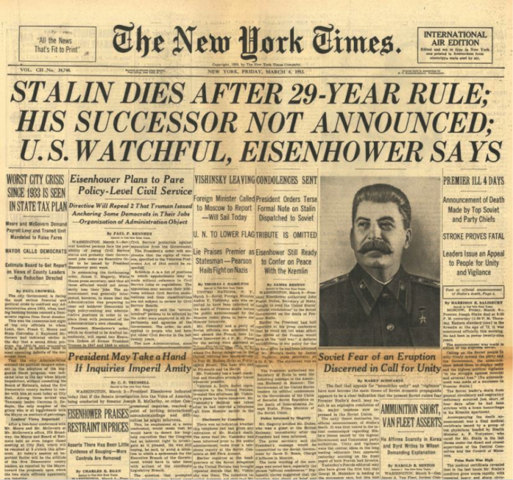 Joseph Stalin dies