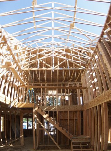 Completed vaulting of living room area