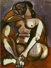 crouching female nude