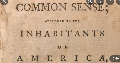 "Common Sense" published by Thomas Paine
