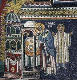 Ambrosio se enfrenta a Justina por el nombramiento del obispo de Sirmio (376)