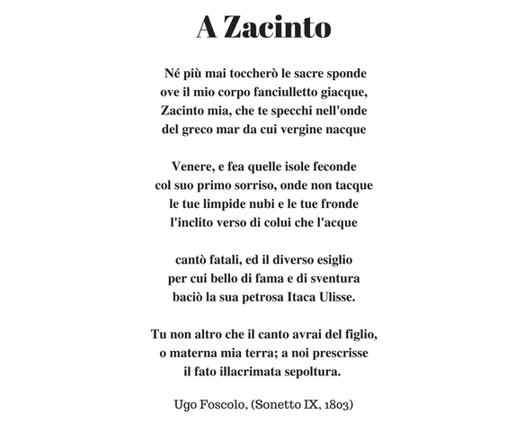 pubblicazione A Zacinto