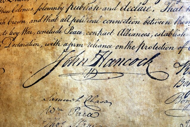 The declaration of Independence is signed