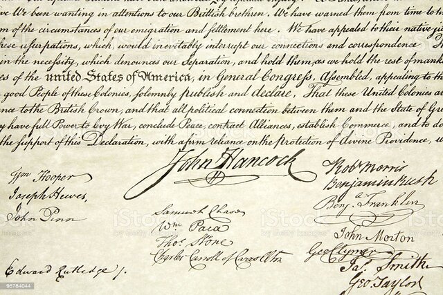 The declaration of Independce is signed!