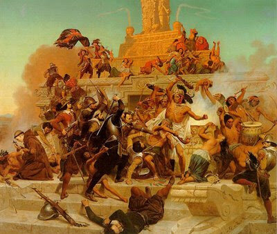Hernan Cortes (Hernando Cortez) lands on the Mexican Coast