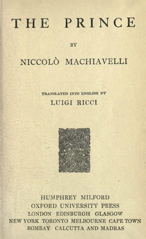 Machiavelli publishes The Prince