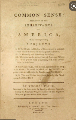 '' Common Sense '' published by Thomas Paine