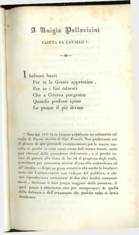 Ode " Luigia Pallavicini caduta da cavallo "