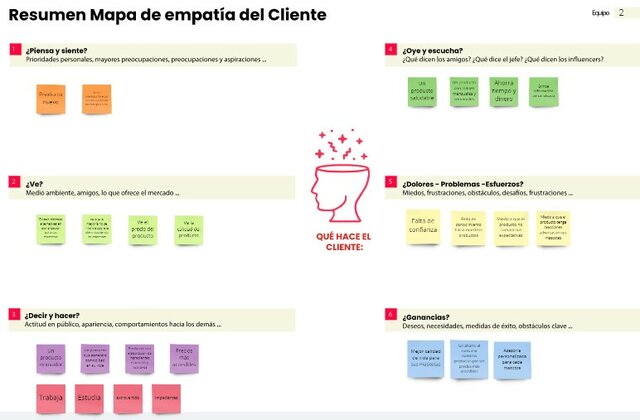 Resumen Mapa de Empatía del Cliente