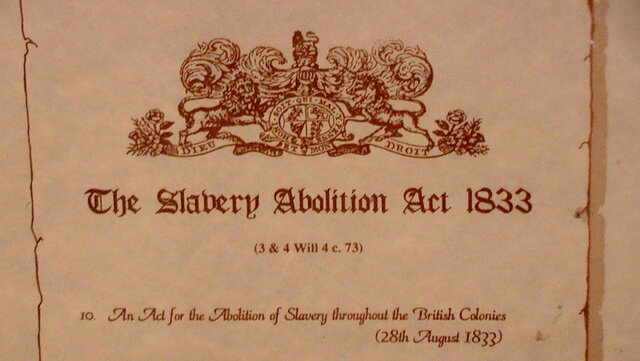 The 1833 abolition of slavery act