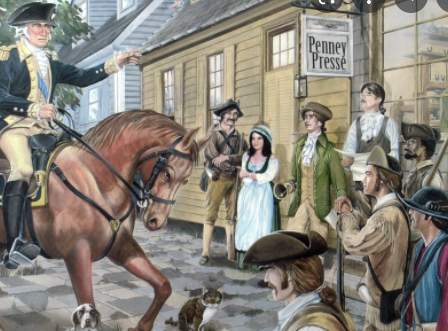 Washington Arrives on outskirts of Boston with Continental Troops.