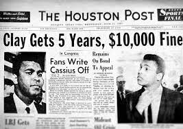 Boxer Muhammad Ali refuses military service