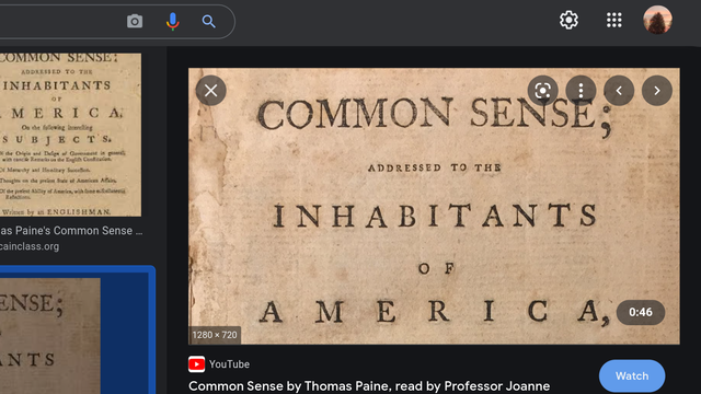 “Common Sense” published  by Thomas Paine